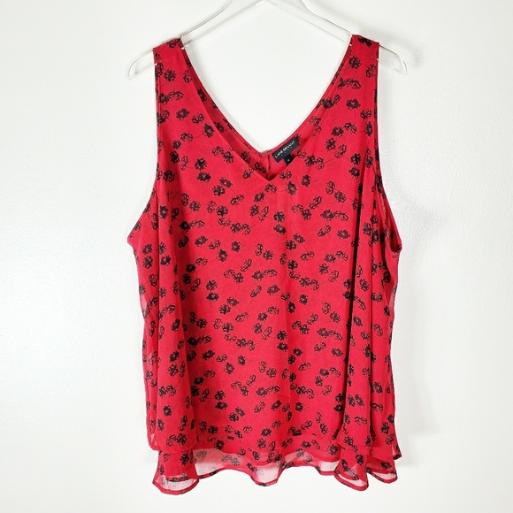 Lane Bryant Tops - Lane Bryant Red/Black Floral Tank Top size 26